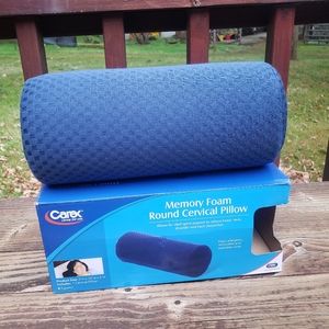 Carex Memory Foam Round Cervical (Neck) Pillow- BLUE